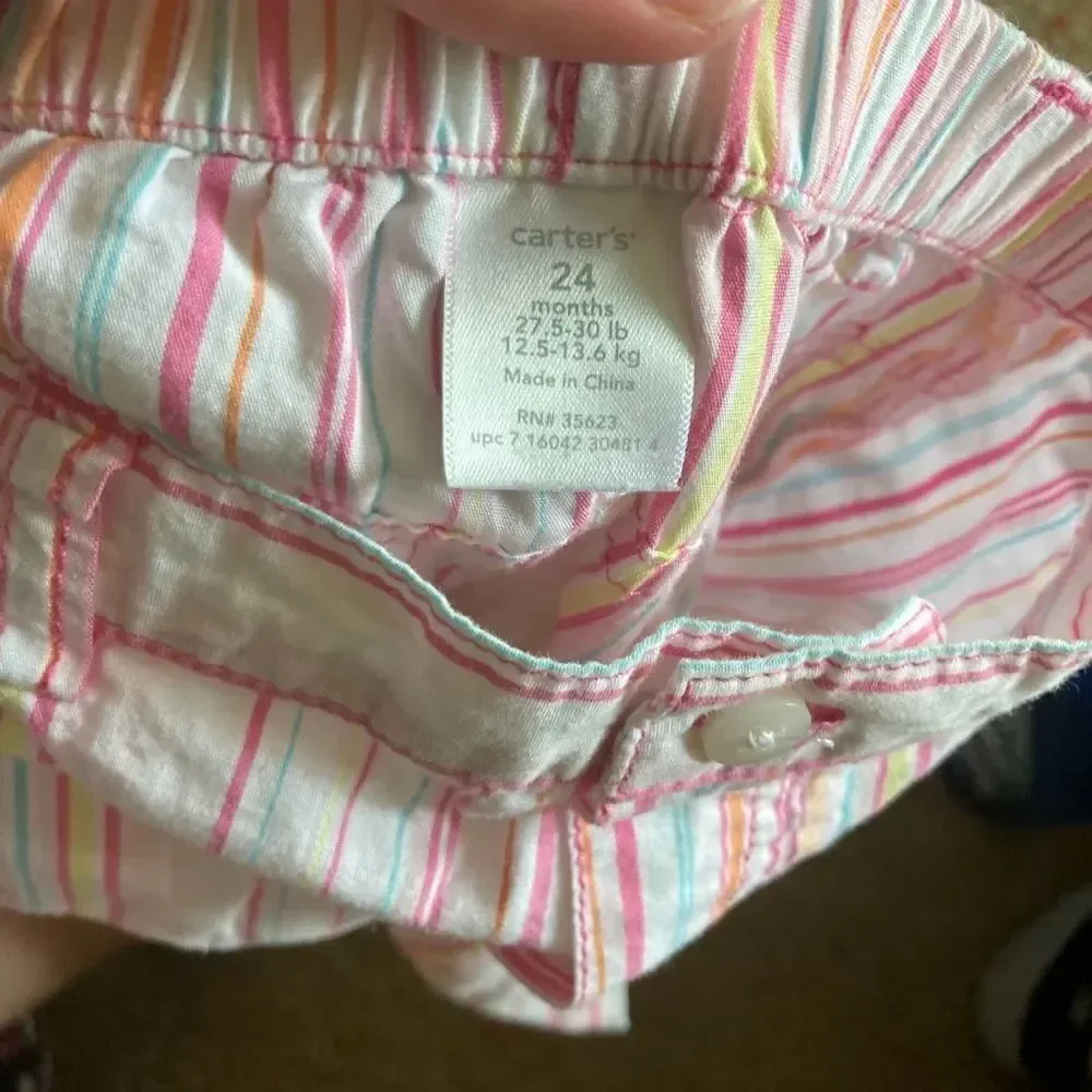 Infant Baby Girl Carters Colorful Striped Seahorse Pants